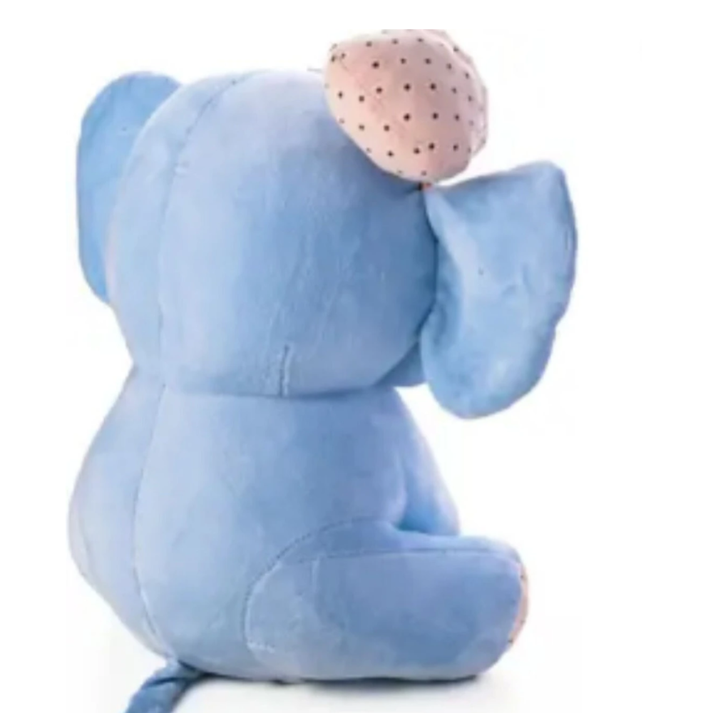 Dunky Soft Toys Pretty Elephant With Bow & Innocent Face  - 25CM  [Blue]]