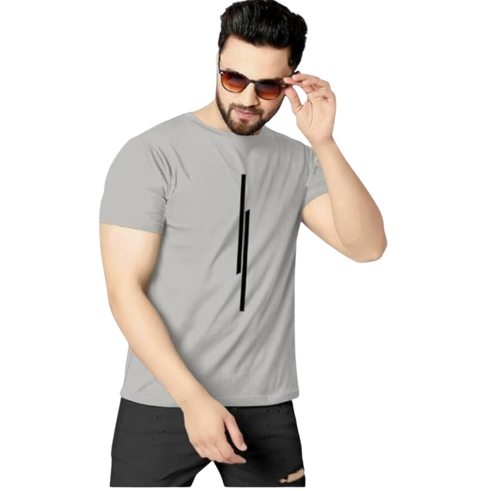 Men Printed Round Neck Pure Cotton  T-Shirt