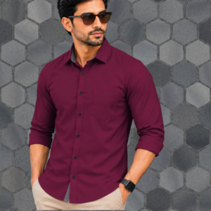VeBNoR Men Regular Fit Solid Spread Collar Casual Shirt