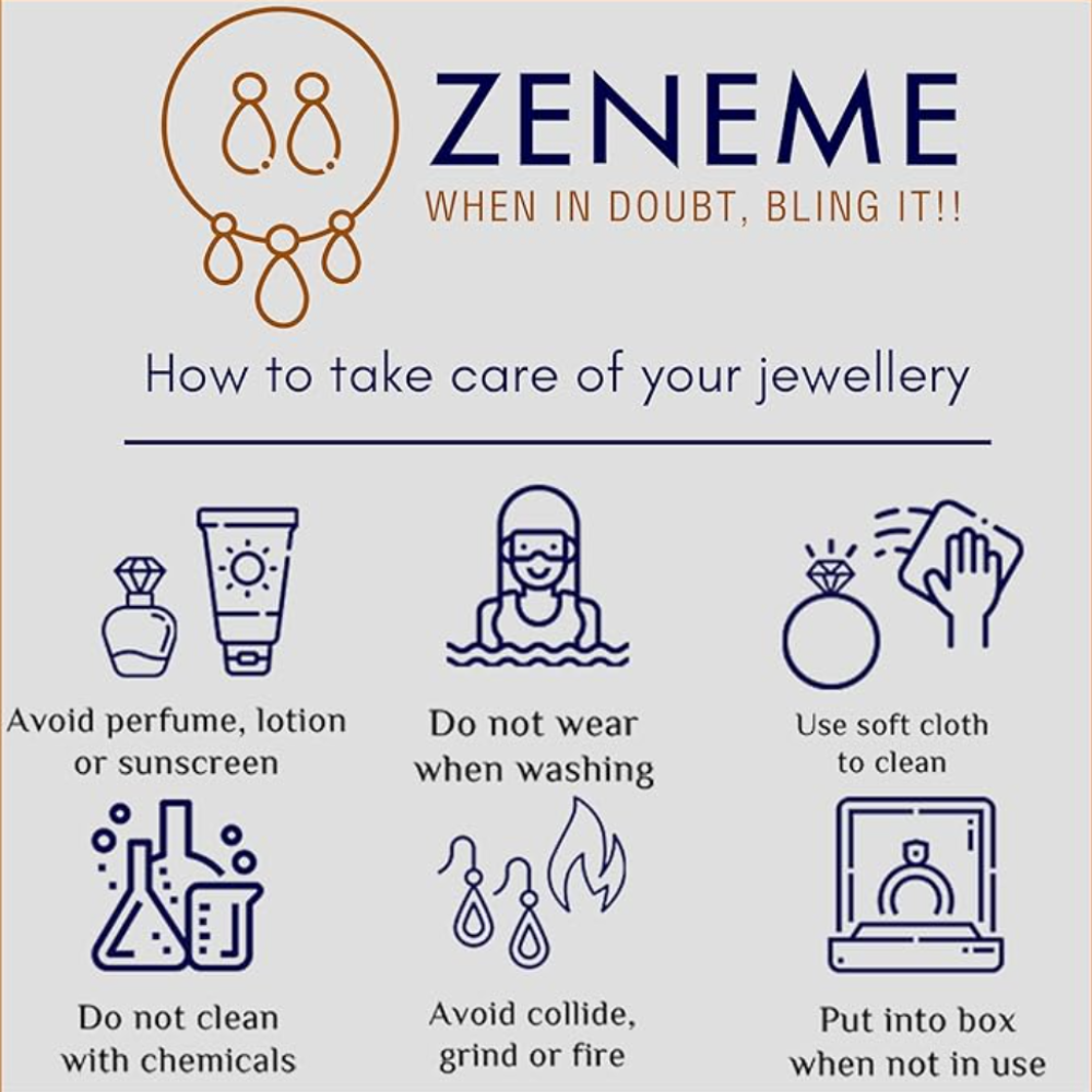 Zeneme Rhodium Plated Silver Toned Floral Shaped American Diamond Studded Stud Earrings For Women & Girls